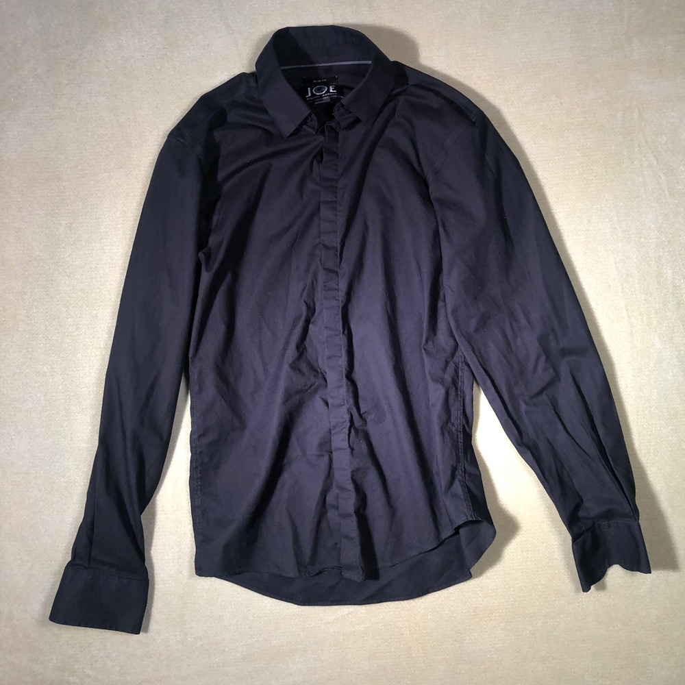Joseph Abboud JOE Button Down Shirt Mens Small Black Slim Fit Long Sleeve Cotton